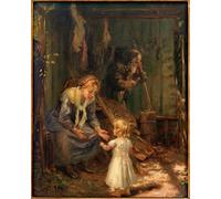 POSTERIIk Pinturas Famosas moderno lienzo Impresión de Imagen Sacra Famiglia in bottega di Fritz Von Uhde Para la Decoración de la Oficina 60x90cm