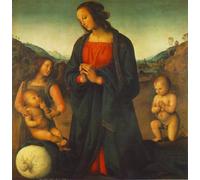 POSTERIIk Pinturas Famosas moderno lienzo Impresión de Imagen un Angelo e Sanno adorante il Bambino di Pietro Perugino Para la Decoración del Hogar 60x90cm