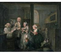POSTERIIk Pinturas Famosas Mural Fotos Prints sobre Lienzo a Rake's Progress V the Rake Marrying an Old Woman di William Hogarth Para la Decoración del Hogar 60x90cm