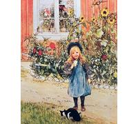 POSTERIIk Pinturas Famosas Mural Fotos Prints sobre Lienzo Brita con i girasoli di Carl Larsson Para la Decoración del Hogar 60x90cm