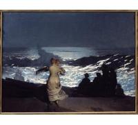 POSTERIIk Pinturas Famosas Mural Fotos Prints sobre Lienzo Donne in una notte d'estate che ballano al chiaro di luna di Winslow Homer Para la Decoración de la Oficina 60x90cm