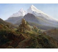 POSTERIIk Pinturas Famosas Mural Fotos Prints sobre Lienzo il Watzmann olio su tela di Caspar David Friedrich Para la Decoración del Hogar 60x90cm