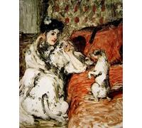 POSTERIIk Pinturas Famosas Mural Fotos Prints sobre Lienzo La signora e il suo Jack Russell di Rupert Charles Wulsten Para la Decoración del Hogar 60x90cm
