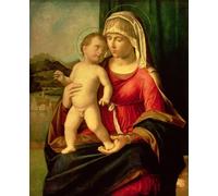 POSTERIIk Pinturas Famosas Mural Fotos Prints sobre Lienzo Lady and Child by Battista Cima Da Conegliano Para la Decoración de la Oficina 60x90cm