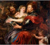 POSTERIIk Pinturas Famosas Mural Fotos Prints sobre Lienzo Venere e Marte di Peter Paul Rubens Para la Decoración del Hogar 60x90cm