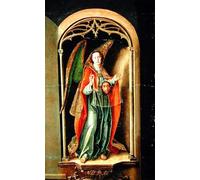 POSTERIIk Pinturas Famosas Painting Cuadro Póster retro para Ángel sujetando la Sábana Santa Detalle del Retablo de Santo Tomás de Pedro Berruguete Para la Decoración del Hogar 60x90cm