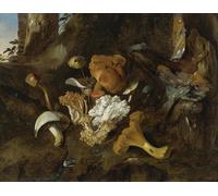 POSTERIIk Pinturas Famosas Painting Cuadro Póster retro para Bodegón en el suelo del bosque con insectos y una serpiente de Otto Marseus Van Schrieck Para la Decoración del Hogar 60x90cm