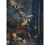 POSTERIIk Pinturas Famosas Painting Cuadro Póster retro para Felipe Iv Offers Ferdinand to Glory by Tiziano Vecelli Para la Decoración del Hogar 60x90cm
