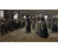 POSTERIIk Pinturas Famosas Painting Cuadro Póster retro para Flachsscheuer en Laren de Max Liebermann Para la Decoración del Hogar 60x90cm