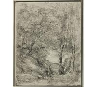 POSTERIIk Pinturas Famosas Painting Cuadro Póster retro para i Giardini di Orazio di Jean-baptiste-camille Corot Para la Decoración del Hogar 60x90cm