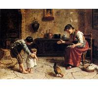 POSTERIIk Pinturas Famosas Painting Cuadro Póster retro para i Primi Passi di Eugenio Zampighi Para la Decoración del Hogar 60x90cm