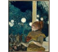 POSTERIIk Pinturas Famosas Painting Cuadro Póster retro para il canto del cane al concerto del caffè Dipinto di Edgar Degas Para la Decoración del Hogar 60x90cm
