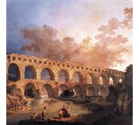 POSTERIIk Pinturas Famosas Painting Cuadro Póster retro para il ponte della guardia di Hubert Robert Para la Decoración del Hogar 60x90cm