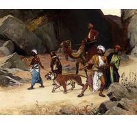 POSTERIIk Pinturas Famosas Painting Cuadro Póster retro para Il ritorno dalla caccia alla tigre di Rudolf Ernst Para la Decoración del Hogar 60x90cm