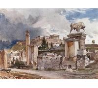 POSTERIIk Pinturas Famosas Painting Cuadro Póster retro para la calle de las tumbas fuera del Dipylon en Atenas por John Fulleylove Para la Decoración del Hogar 60x90cm