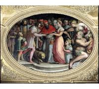 POSTERIIk Pinturas Famosas Painting Cuadro Póster retro para Papa Clemente VII Sposare Caterina De Medici e Enrico II di Francia da Giorgio Vasari Para la Decoración del Hogar 60x90cm