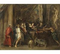 POSTERIIk Pinturas Famosas Painting Cuadro Póster retro para Sacrificio en un templo de Peter Paul Rubens Para la Decoración del Hogar 60x90cm