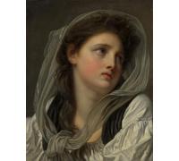 POSTERIIk Pinturas Famosas Painting Cuadro Póster retro para Testa di giovane donna forse di Jean Baptiste Greuze Para la Decoración del Hogar 60x90cm