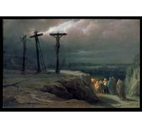 POSTERIIk Pinturas Famosas Painting Cuadro Póster retro para Una notte al Golgota di Vasili Vasilievich Vereshchagin Para la Decoración del Hogar 60x90cm