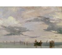 POSTERIIk Pinturas Famosas Painting Cuadro Póster retro para Veduta della Laguna Vicino a Richard Parkes Bonington Para la Decoración del Hogar 60x90cm