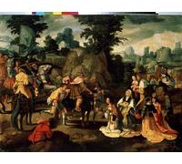 POSTERIIk Pinturas Famosas Pintura Abstracta Lienzo de graffiti David e Abigail di Lucas Van Leyden Para la Decoración del Hogar 60x90cm