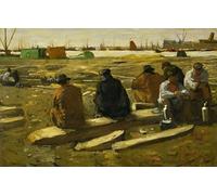 POSTERIIk Pinturas Famosas Pintura Abstracta Lienzo de graffiti Famoso dipinto di George Hendrik Breitner Para la Decoración de la Oficina 60x90cm