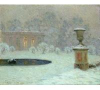 POSTERIIk Pinturas Famosas Pintura Abstracta Lienzo de graffiti il Trianon sotto la neve di Henri Eugene Augustin Le Sidaner Para la Decoración del Hogar 60x90cm