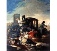 POSTERIIk Pinturas Famosas Pintura Abstracta Lienzo de graffiti il venditore di stoviglie di Francisco De Goya Para la Decoración del Hogar 60x90cm