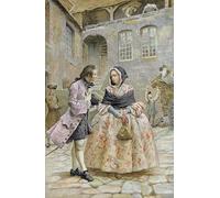 POSTERIIk Pinturas Famosas Pintura Abstracta Lienzo de graffiti Primer encuentro entre el Chevalier Des Grieux y Manon de Maurice Leloir Para la Decoración del Hogar 60x90cm