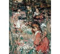 POSTERIIk Pinturas Famosas Pintura Abstracta Lienzo de graffiti Risveglio di primavera di Edward Atkinson Hornel Para la Decoración del Hogar 60x90cm