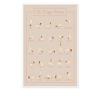 Posterlounge 25 Yoga Poses Póster 70 x 100 cm Beige Cuadros Decoración para la pared