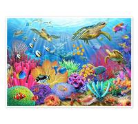 Posterlounge Arrecife de coral y tortugas Póster de Adrian Chesterman 90 x 70 cm Cuadros Decoración para la pared