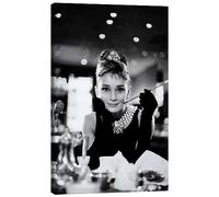 Posterlounge Audrey Hepburn en Desayuno con diamantes Lienzo de Celebrity Collection 60 x 90 cm Blanco y negro Cuadros Decoración para la pared