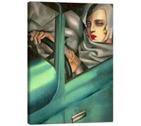 Posterlounge Autorretrato, 1929 Lienzo de Tamara de Lempicka 70 x 90 cm Turquesa Cuadros Decoración para la pared
