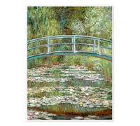 Posterlounge Bridge Over a Pond of Water Lilies Póster de Claude Monet 50 x 70 cm Verde Cuadros Decoración para la pared