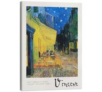 Posterlounge Café Terrace at Night, 1888 Lienzo de Vincent van Gogh 30 x 40 cm Azul Cuadros Decoración para la pared