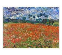 Posterlounge Campo de amapolas, Auvers-sur-Oise Póster de Vincent van Gogh 70 x 50 cm Cuadros Decoración para la pared