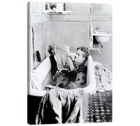Posterlounge Charlie Chaplin in the bathtub, 1922 Lienzo 30 x 40 cm Blanco y negro Graciosos Decoración para la pared