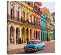 Posterlounge Coche clásico en La Habana, Cuba Lienzo de Julian Peters 40 x 40 cm Cuadros Decoración para la pared