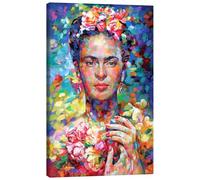 Posterlounge Colourful Frida Kahlo Lienzo de Leon Devenice 70 x 100 cm Azul Cuadros Decoración para la pared