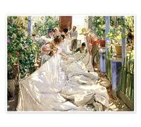 Posterlounge Cosiendo la vela Póster de Joaquín Sorolla y Bastida 40 x 30 cm Cuadros Decoración para la pared