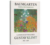 Posterlounge Cottage Garden, Baumgarten Edition Lienzo de Gustav Klimt 60 x 80 cm Verde Cuadros Decoración para la pared