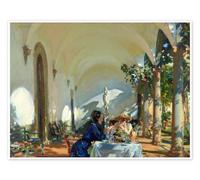 Posterlounge Desayuno en la logia Póster | 18 x 13 cm de John Singer Sargent Cuadros Decoración para la pared