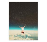 Posterlounge Descendiendo con una sonrisa Póster de Frank Moth 50 x 70 cm Negro Cuadros Decoración para la pared