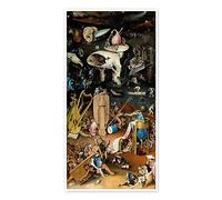 Posterlounge El jardín de las delicias - El Infierno Póster de Hieronymus Bosch 20 x 40 cm Marrón Cuadros Decoración para la pared