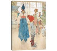 Posterlounge En frente del árbol de Navidad Lienzo de Carl Larsson 30 x 40 cm Cuadros Decoración para la pared