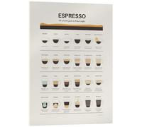 Posterlounge Espresso - An essential guide to Italian Coffee Cuadro de metacrilato 50 x 70 cm Beige Cuadros Decoración para la pared