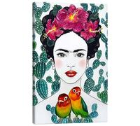 Posterlounge Frida Kahlo amante de los pájaros Lienzo