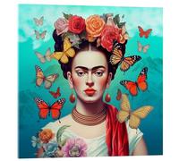 Posterlounge Frida Kahlo and Flying Butterflies Cuadro de metacrilato de Mark Ashkenazi 20 x 20 cm Colorido Cuadros Decoración para la pared