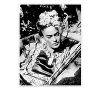 Posterlounge Frida Kahlo en una hamaca, 1948 Póster 70 x 90 cm Blanco y negro Cuadros Decoración para la pared
